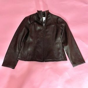 🚫SOLD🚫chocolate brown leather jacket